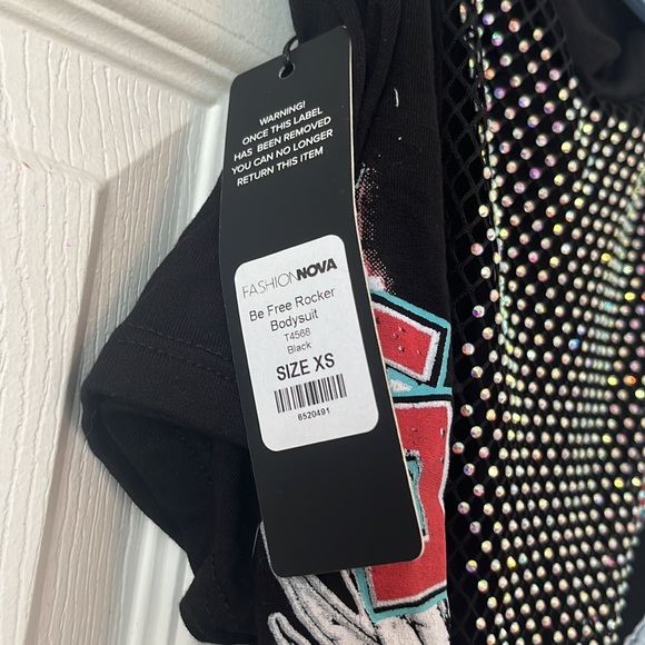 “BE FREE” Sparkle Bodysuit - Picture 3 of 4